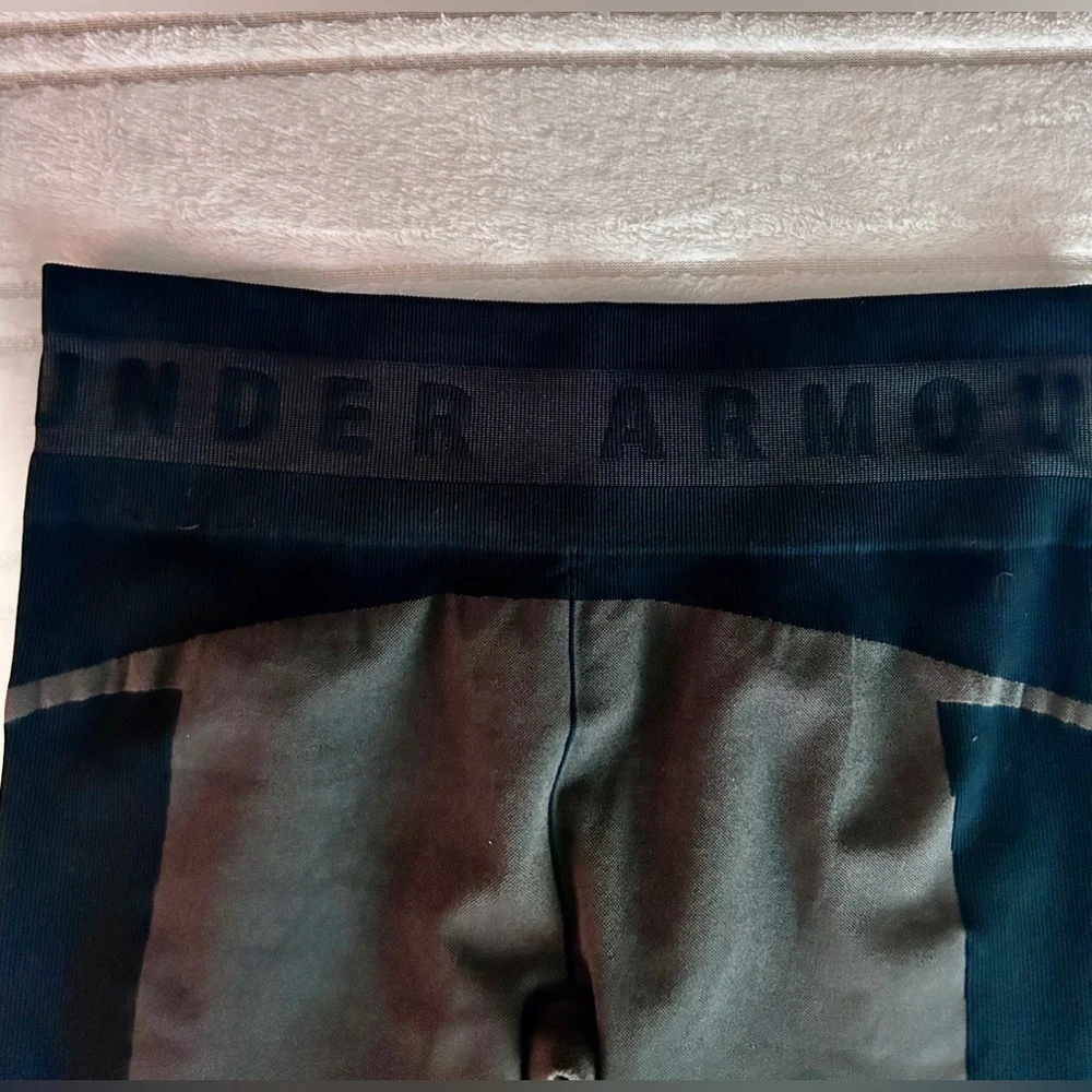 Under Armour Women’s Compression Leggings Black Gray Heatgear Workout Sz… - Picture 7 of 10